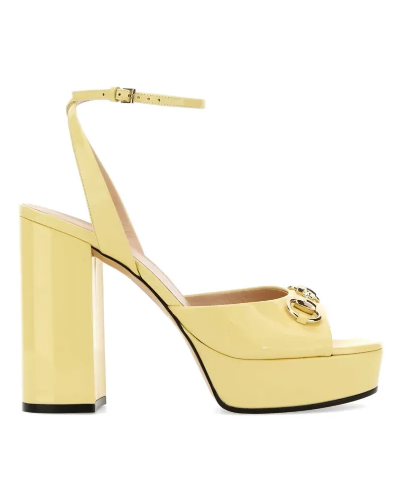 Gucci Plateau-Sandalen mit Horsebit - Gelb Gelb