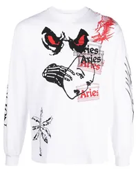 Aries Pullover mit grafischem Print Weiß