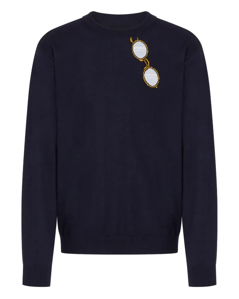 Moschino Pullover mit Brillenmotiv - Blau Blau