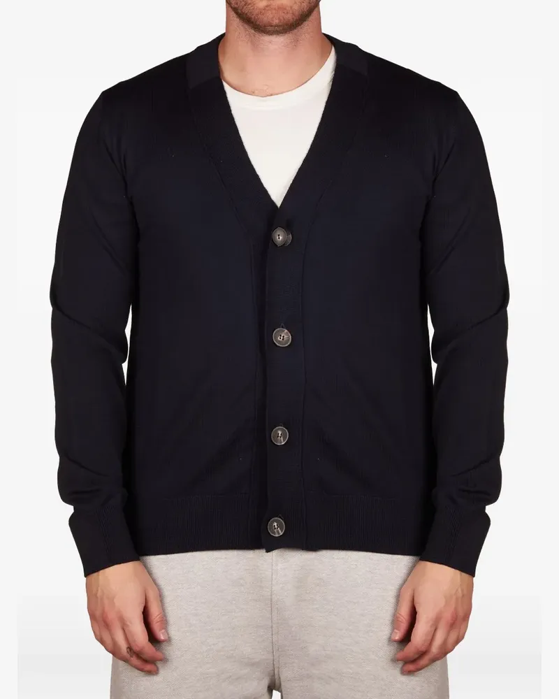 Alpha Studio fine-knit button-up cardigan - Blau Blau