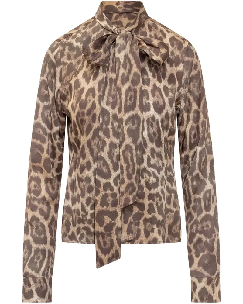 Stella McCartney Bluse mit Leoparden-Print - Braun Braun