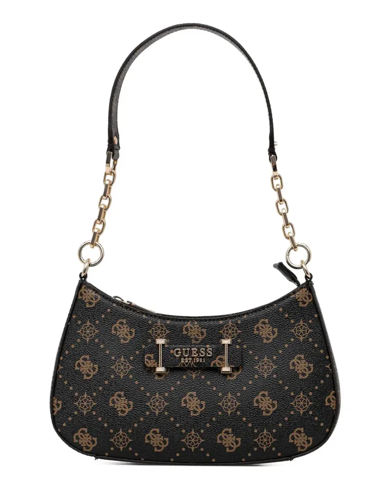 Guess Carrie Schultertasche mit Monogramm - Braun Braun