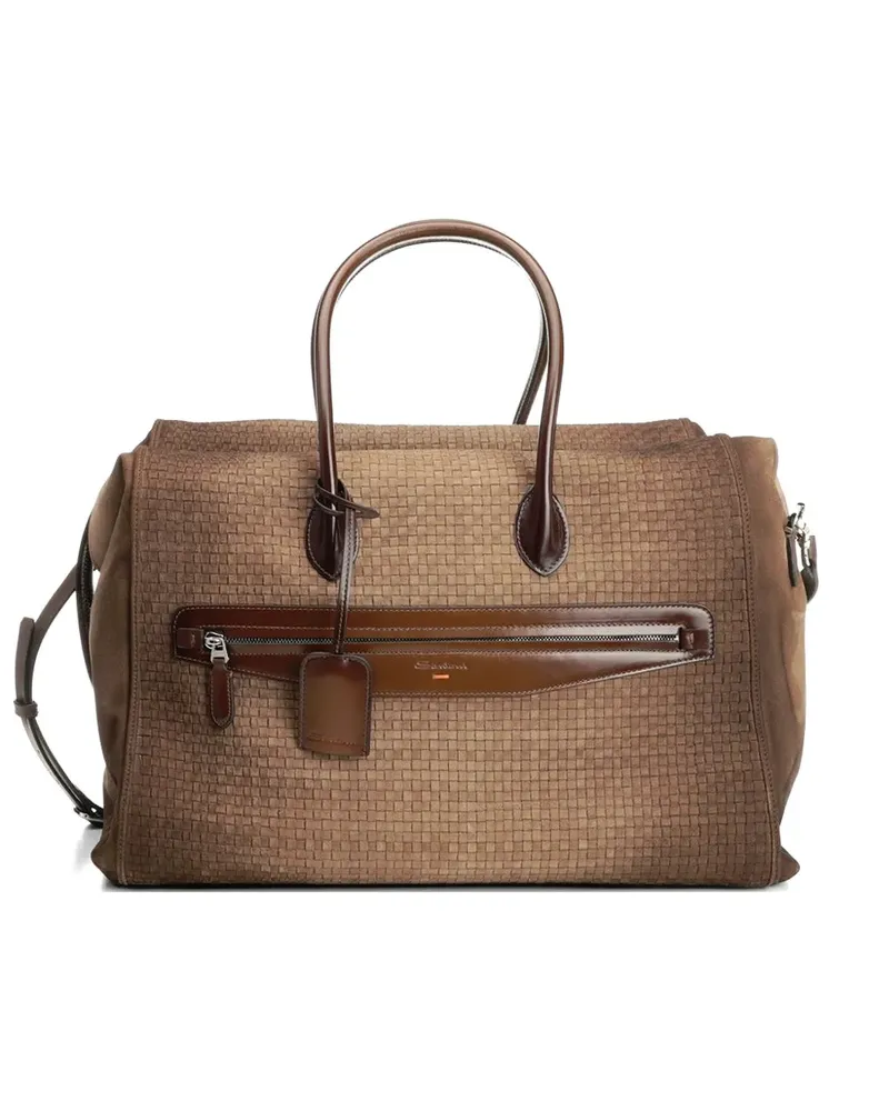 Santoni woven-design holdall - Braun Braun