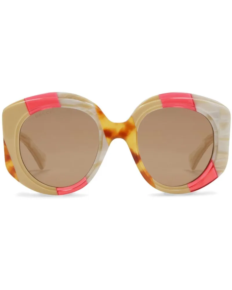 Gucci Gemusterte Oversized-Sonnenbrille - Nude Nude