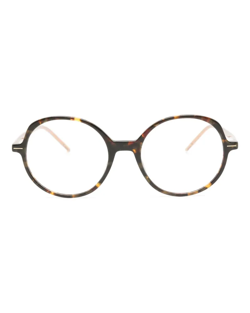 HUGO BOSS tortoiseshell-effect round-frame glasses - Braun Braun