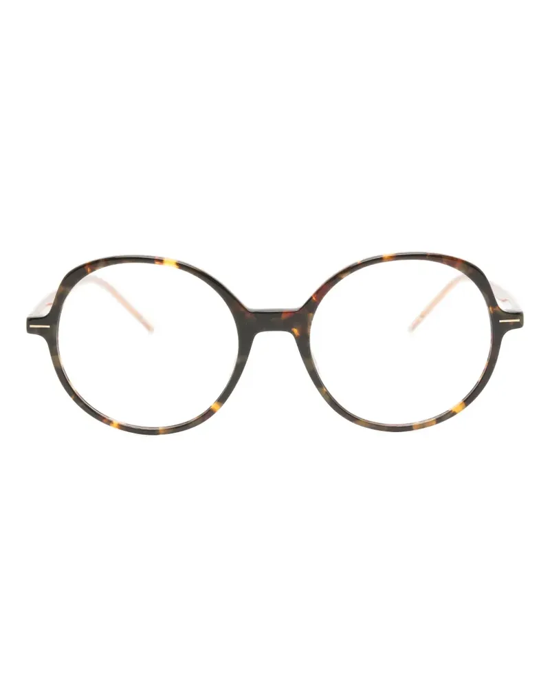 HUGO BOSS tortoiseshell-effect round-frame glasses - Braun Braun