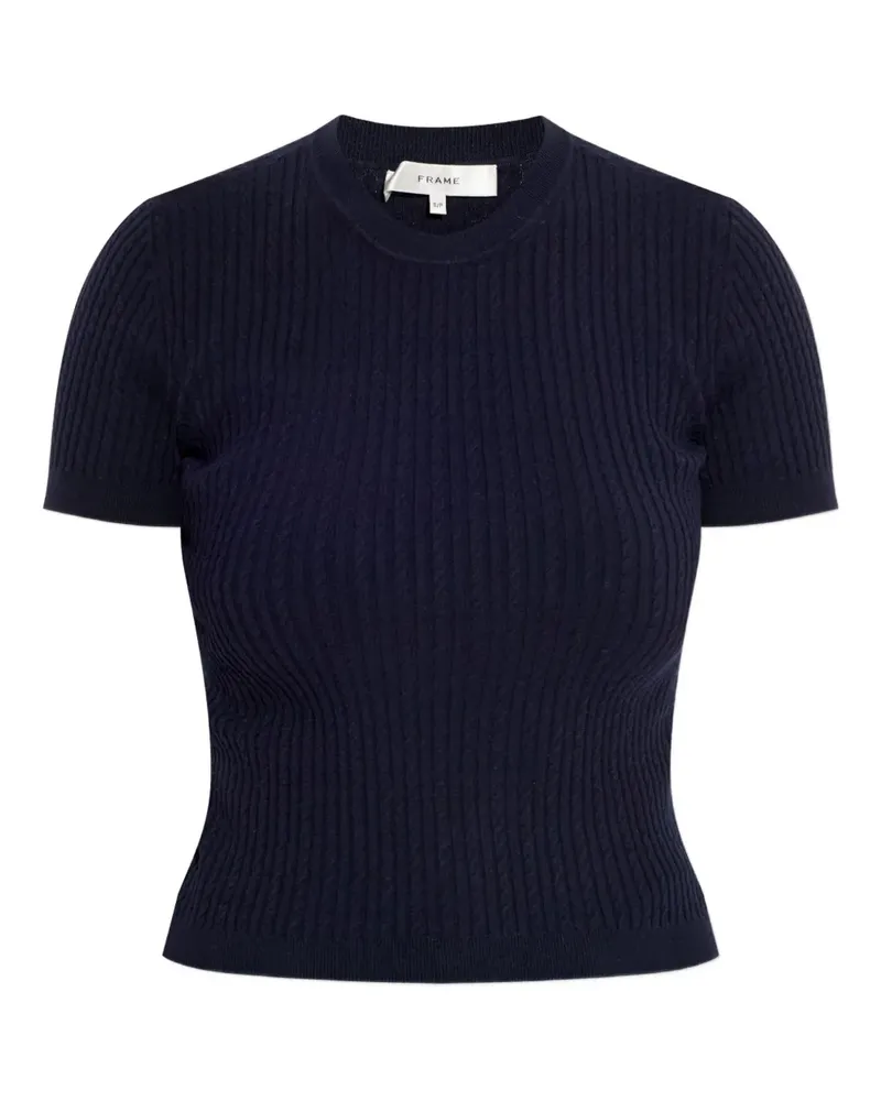 Frame Denim ribbed short-sleeved sweater - Blau Blau