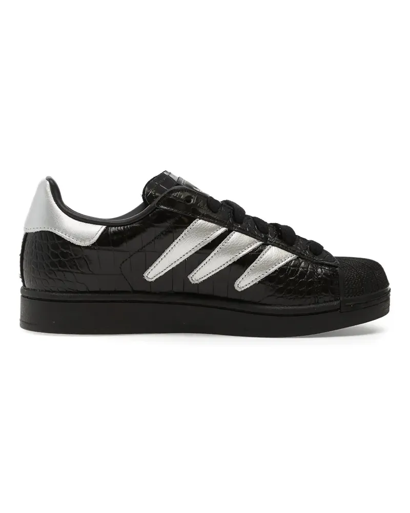 adidas Superstar II silver-tone stripes sneakers - Schwarz Schwarz