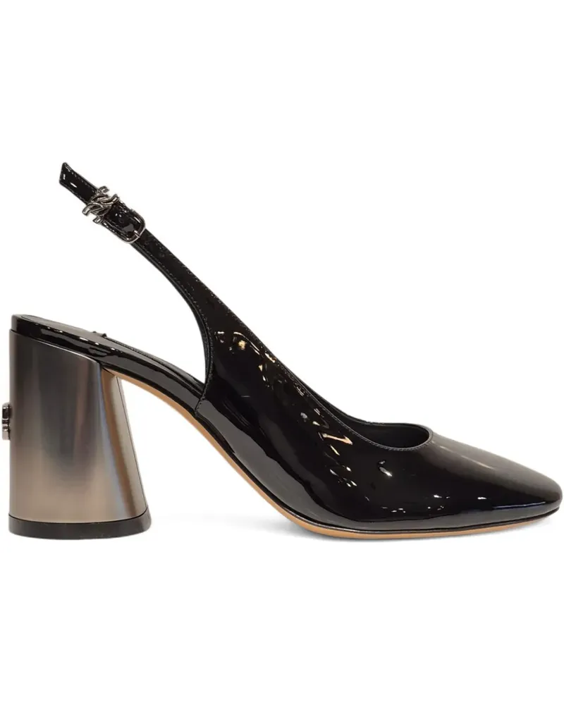 Casadei Slingback-Pumps mit Blockabsatz 80mm - Schwarz Schwarz