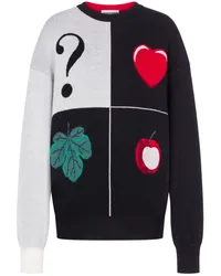 Moschino Pullover mit grafischem Intarsienmuster Rot