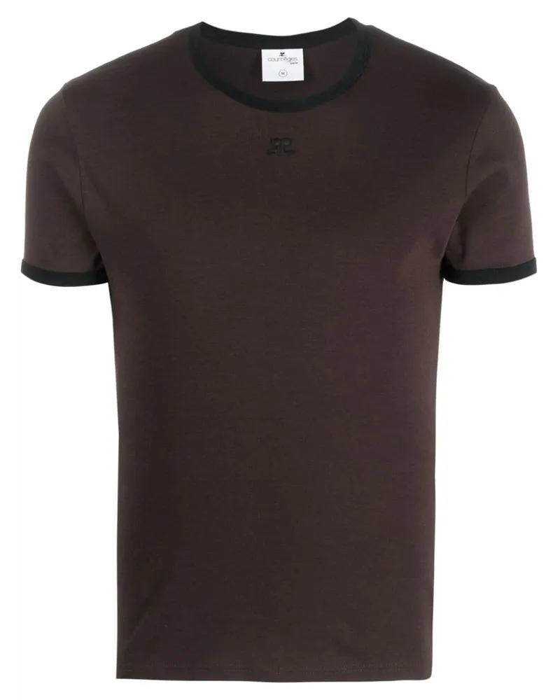 Courrèges Bumpy Contrast T-Shirt - Braun Braun