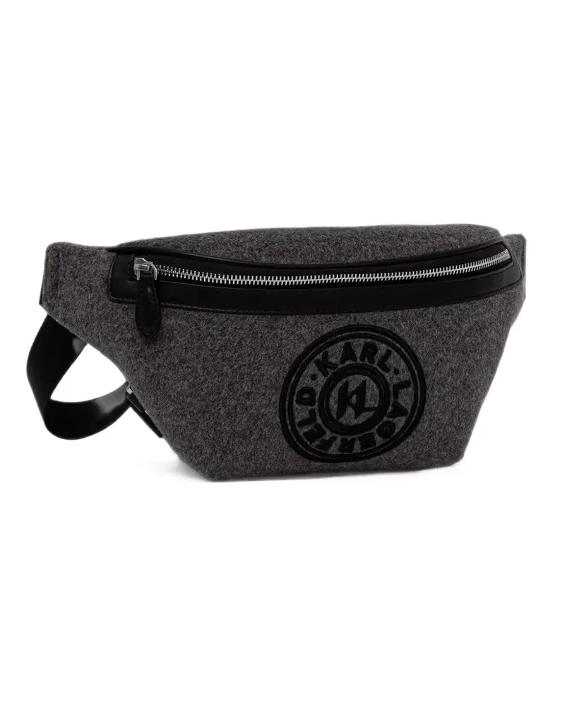 Karl Lagerfeld logo-patch belt bag - Grau Grau