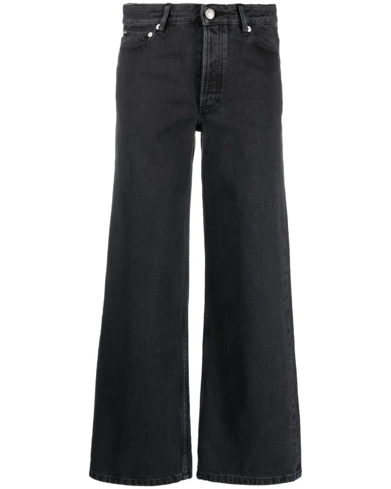 A.P.C. Halbhohe Cropped-Jeans Schwarz