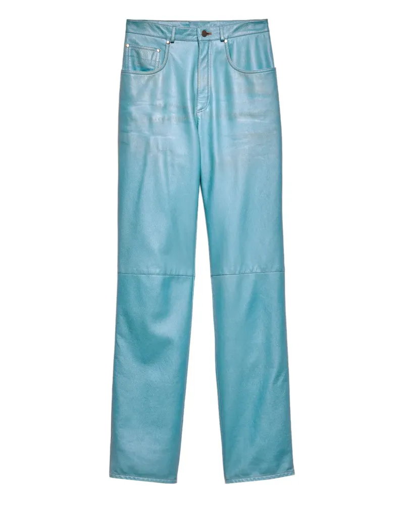 Prada Hose aus Leder - Blau Blau