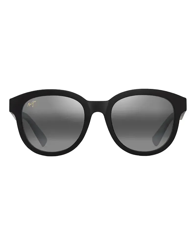 Maui Jim Ihupani Asian Sonnenbrille mit rundem Gestell - Schwarz Schwarz