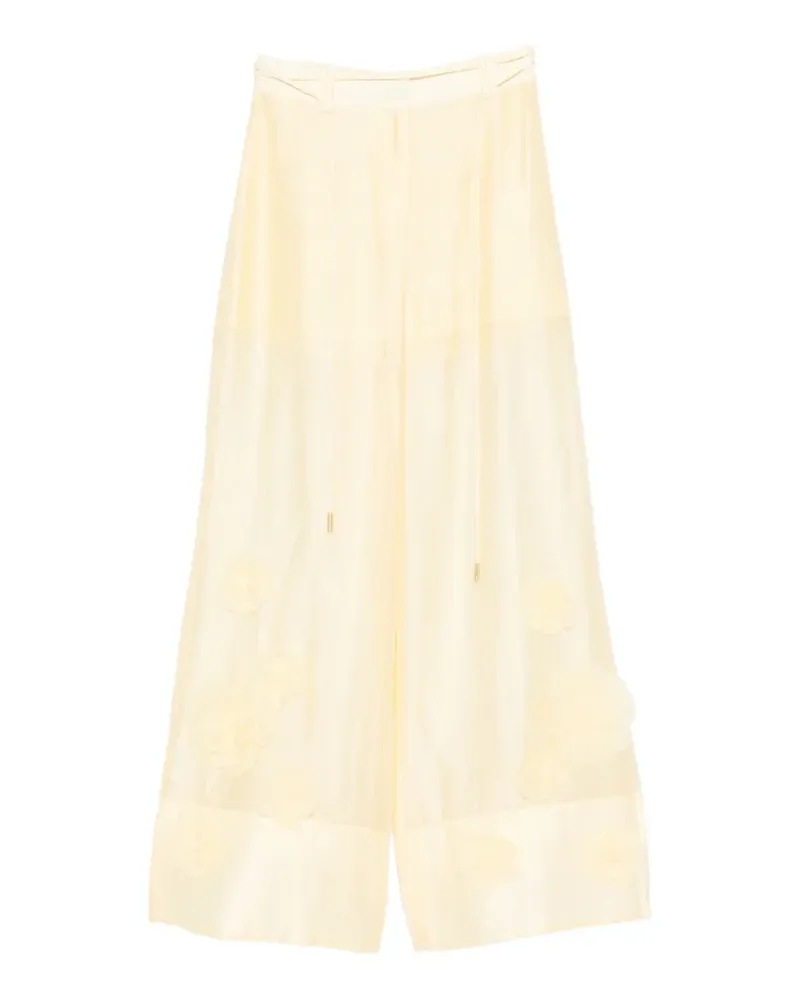 Aje. Cloudscape Palazzohose mit Blumenapplikation - Gelb Gelb