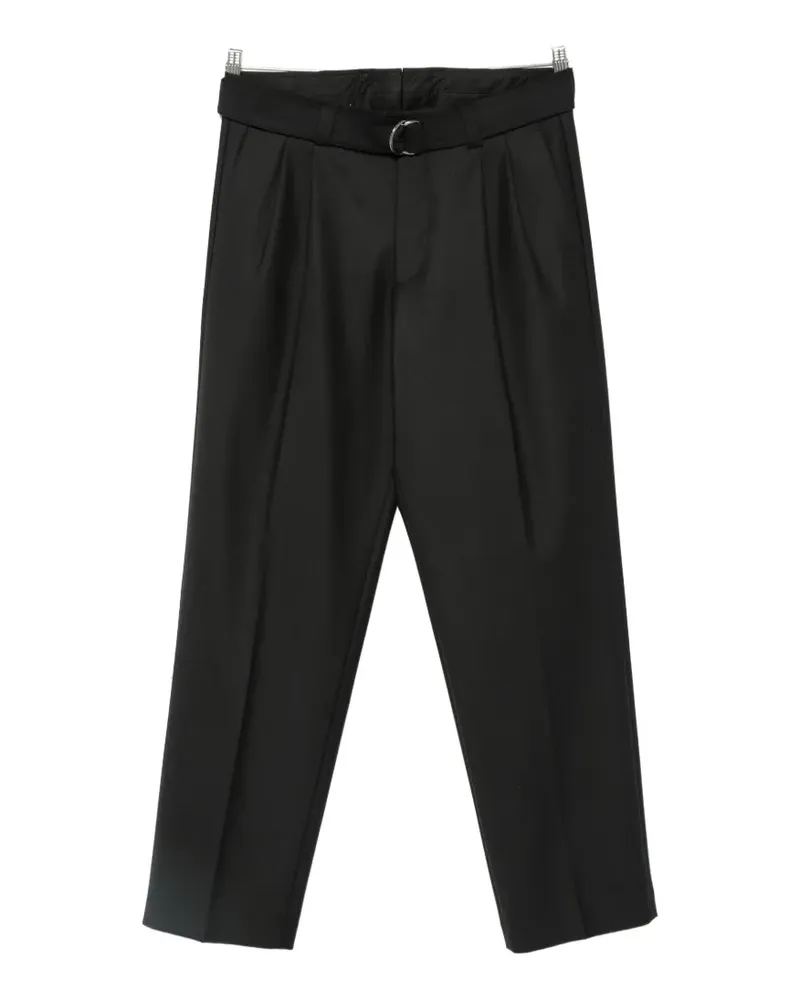 ERALDO belted pleated trousers - Schwarz Schwarz