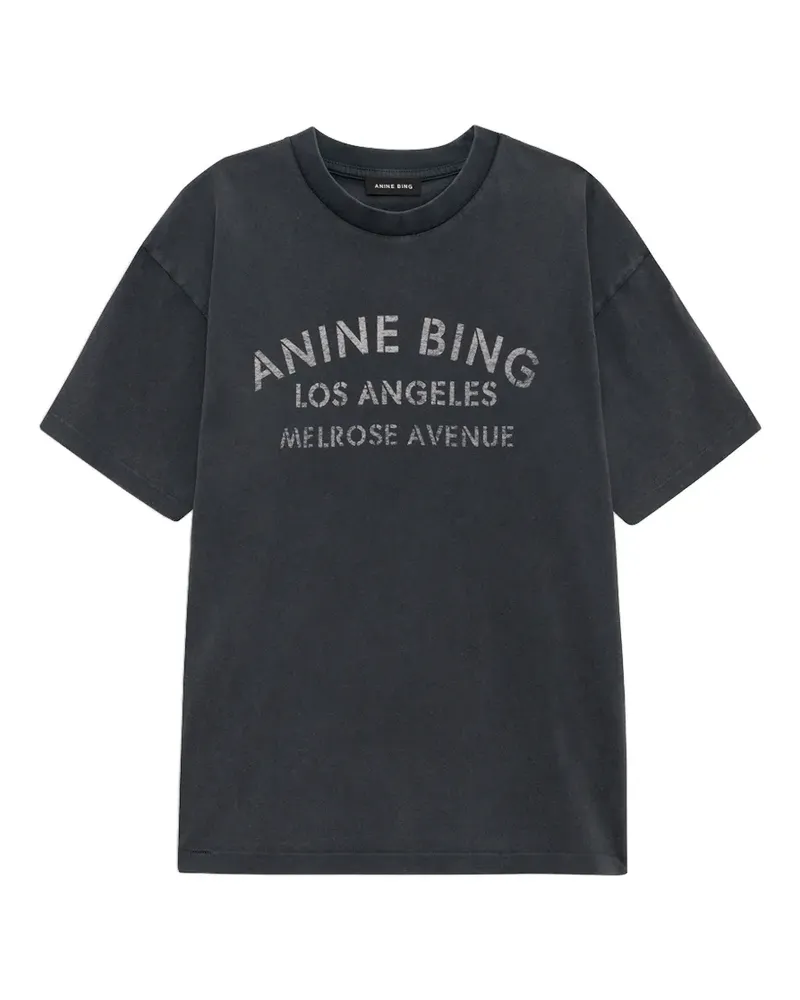 Anine Bing Melrose stencil-print cotton T-shirt - Schwarz Schwarz