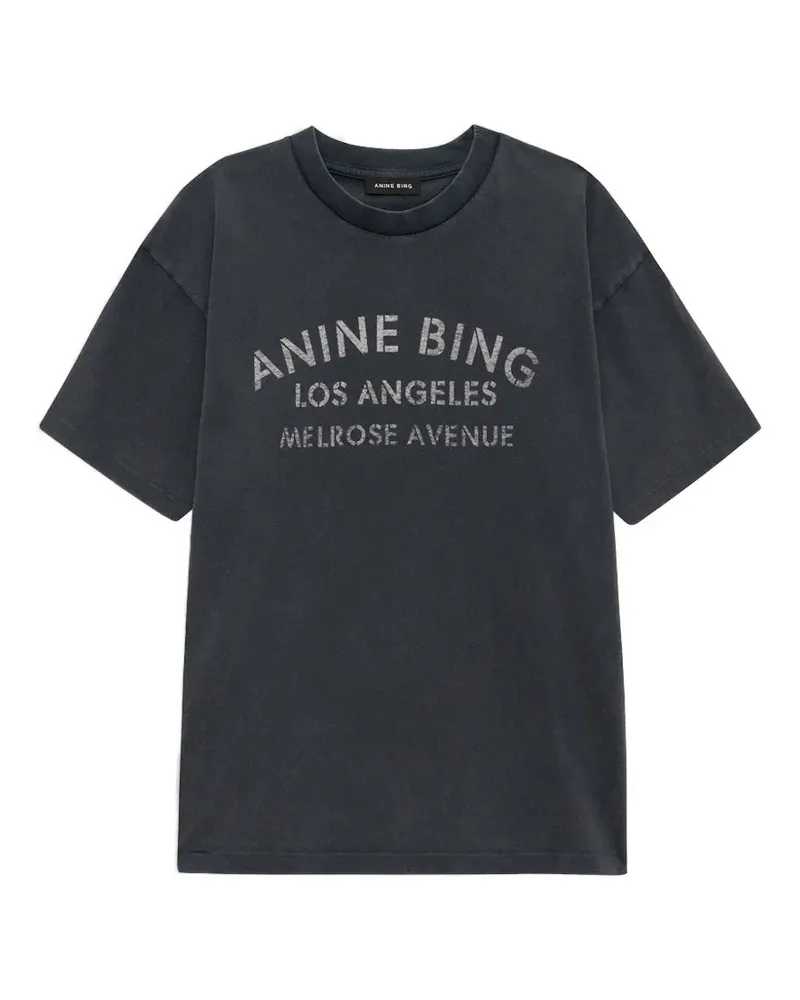 Anine Bing Melrose T-Shirt mit Schablonen-Print - Schwarz Schwarz