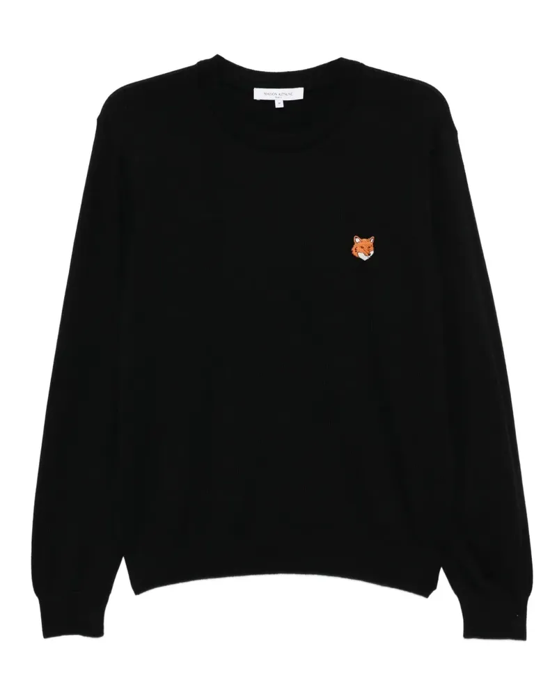 Kitsuné Pullover mit Logo-Stickerei - Schwarz Schwarz