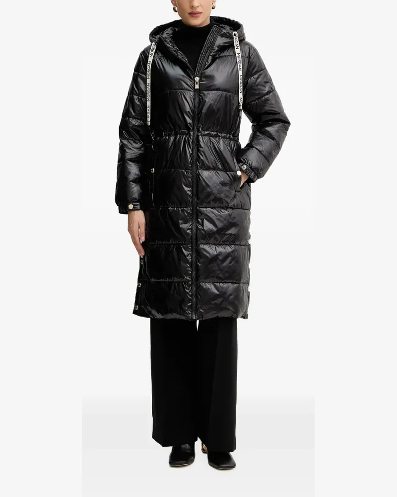 Morgan quilted hooded jacket - Schwarz Schwarz