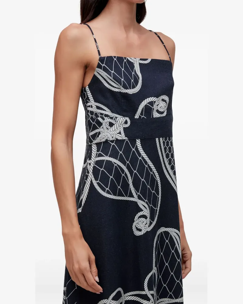Osklen Kleid mit Kordel-Print - Schwarz Schwarz
