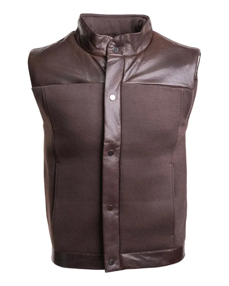 Manrico Cashmere Weste mit Reißverschluss - Braun Braun