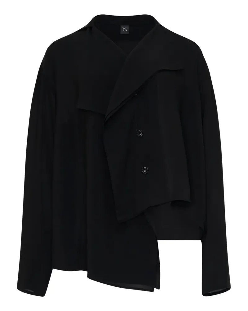 Yohji Yamamoto Asymmetrisches Hemd - Schwarz Schwarz