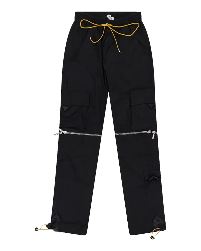 RHUDE knee-zip cargo trousers - Schwarz Schwarz