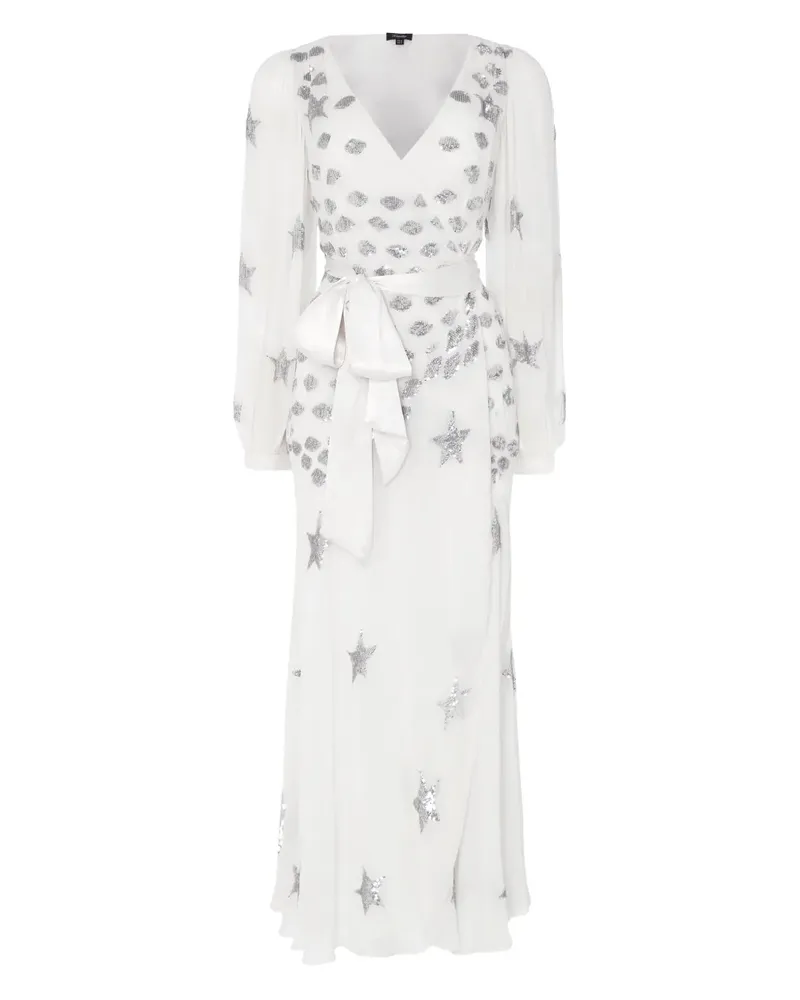Temperley London Etoile Wickelkleid mit Paillettenstern - Weiß Weiß