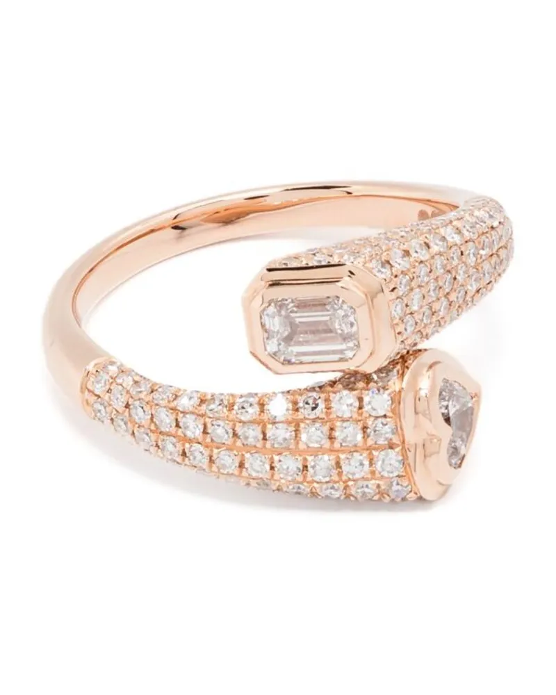 SHAY 18kt Bypass Rotgoldring mit rosa Diamanten Rosa