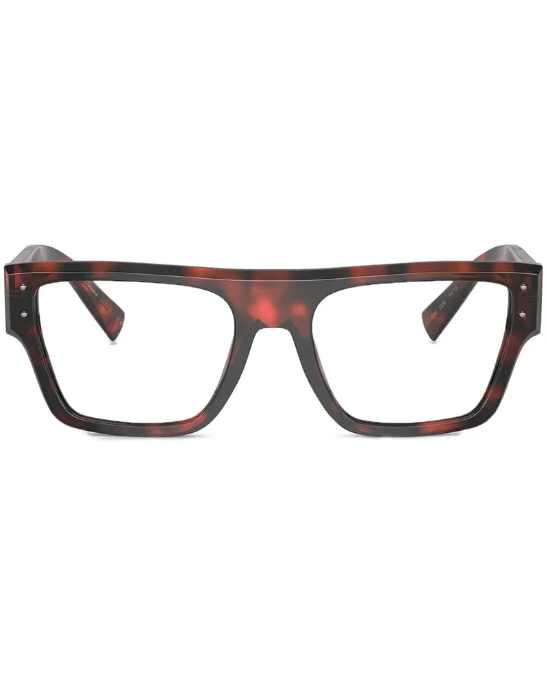 Dolce & Gabbana Eckige Brille in Schildpattoptik - Rot Rot