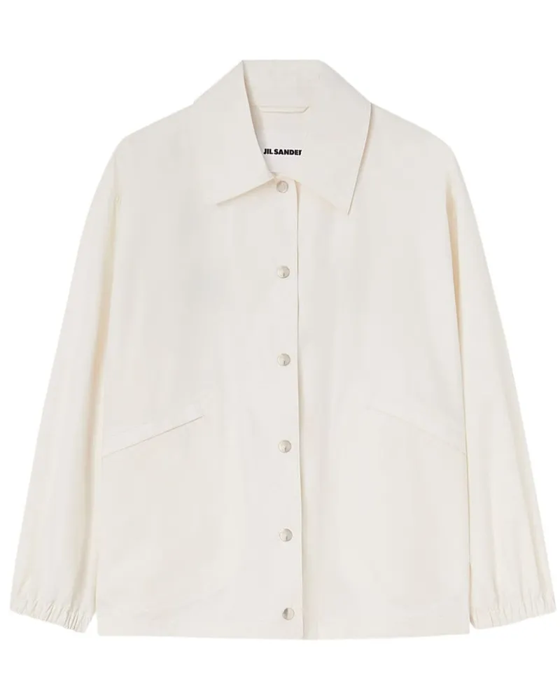 Jil Sander Hemdjacke mit Logo-Print - Weiß Weiß
