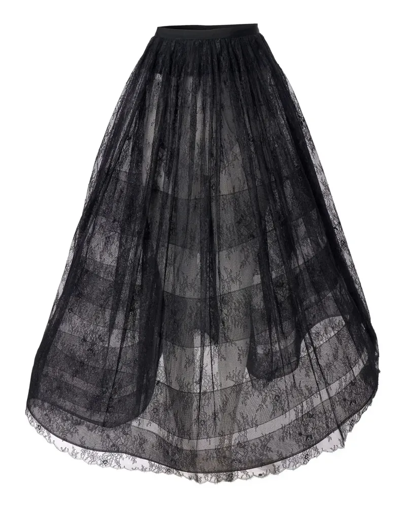 Carolina Herrera New York Rock mit Spitzeneinsatz - Schwarz Schwarz