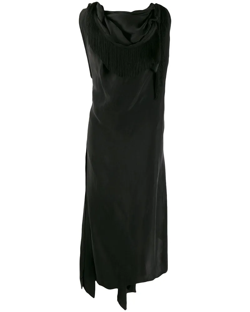 Aganovich Kleid mit drapiertem Ausschnitt - Schwarz Schwarz
