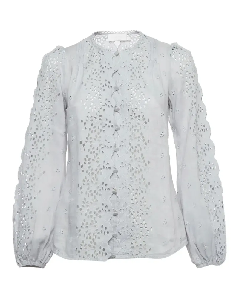 Zimmermann Iris broderie anglaise top - Blau Blau
