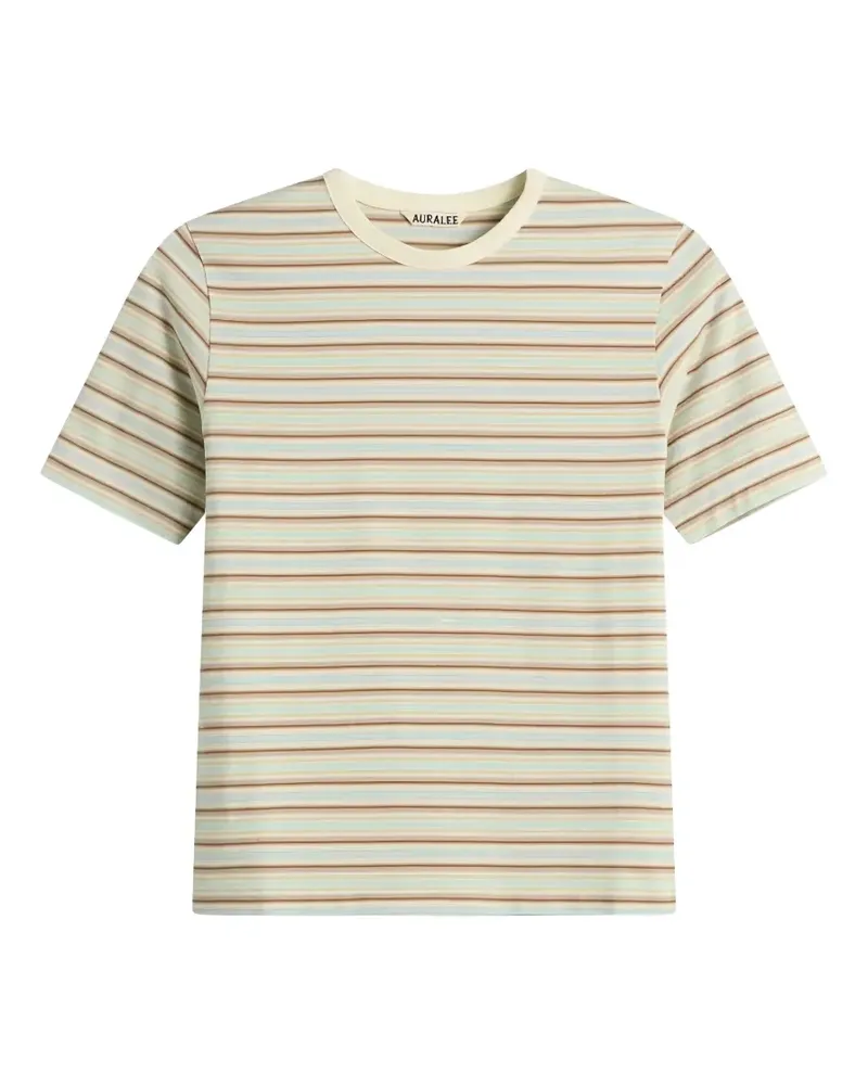 AURALEE stripe-pattern T-shirt - Nude Nude