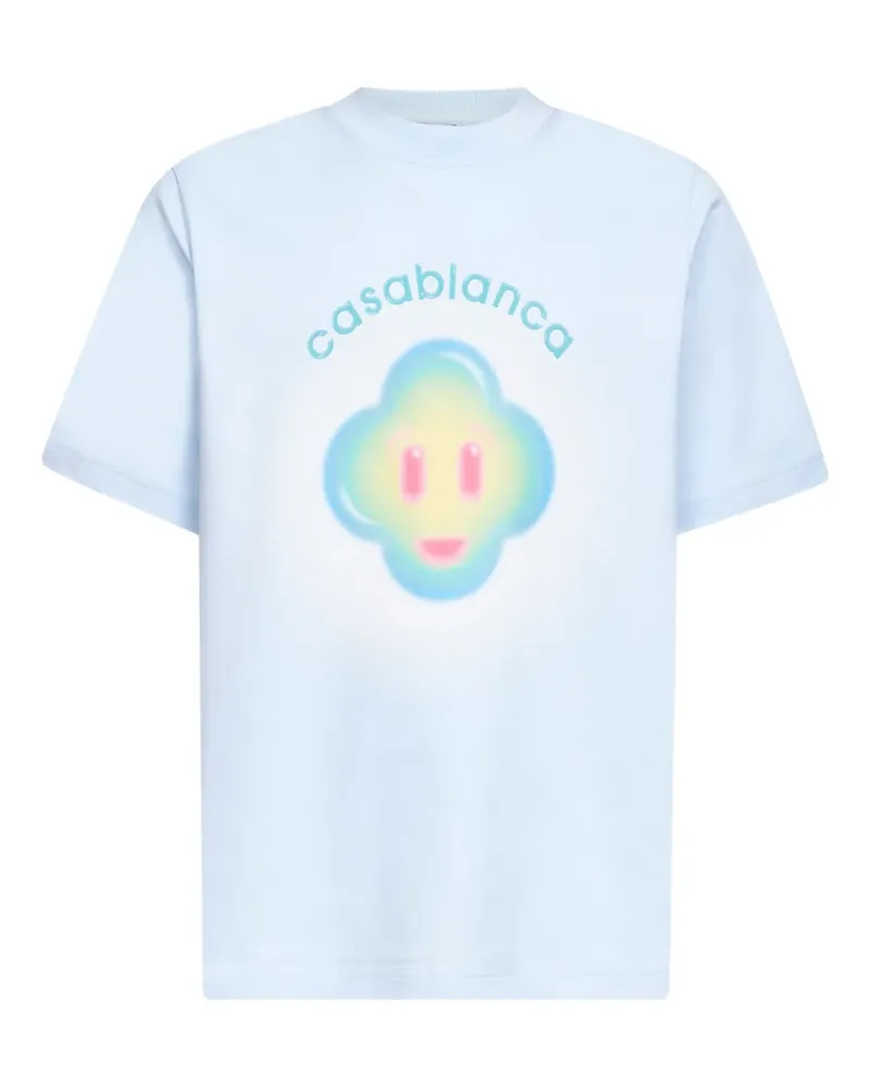 Casablanca Paris Airbrush Smiley logo T-shirt - Blau Blau