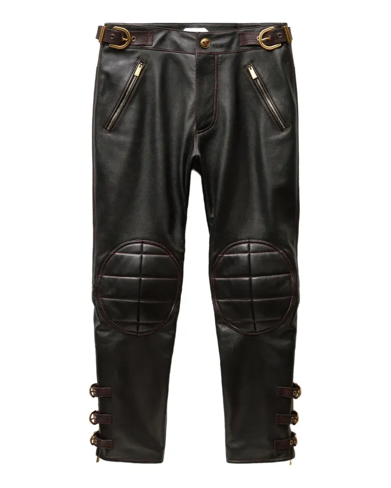 Versace Hose aus Nappaleder - Schwarz Schwarz