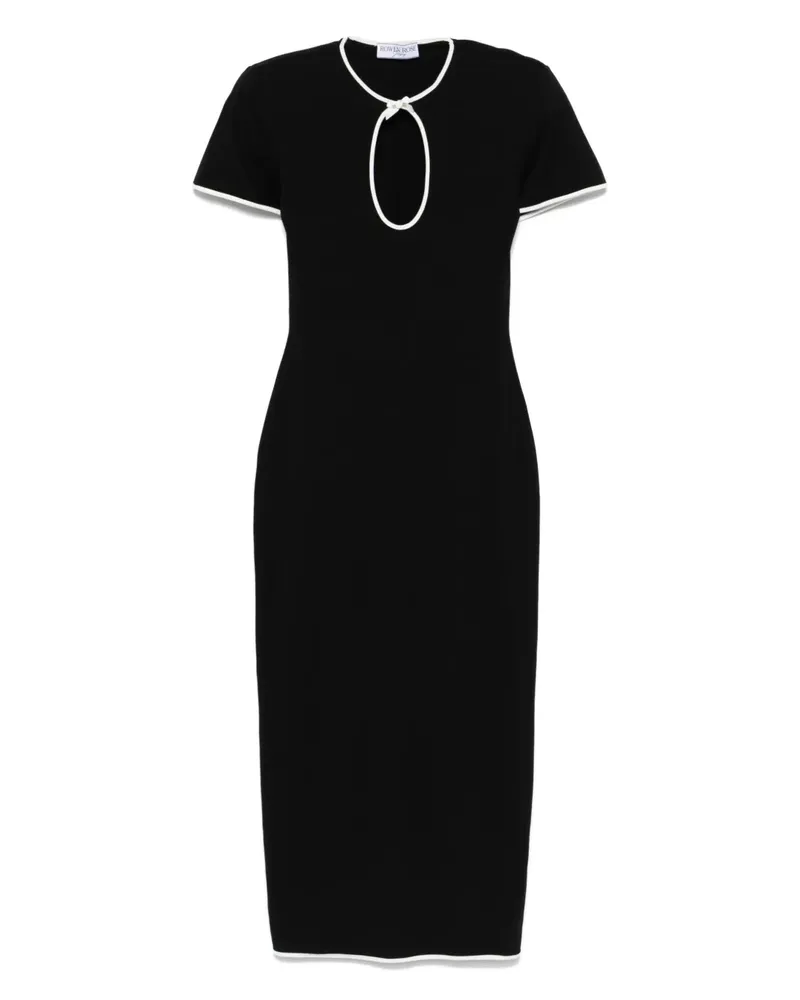 Rowen Rose Maxikleid mit Cut-Out - Schwarz Schwarz