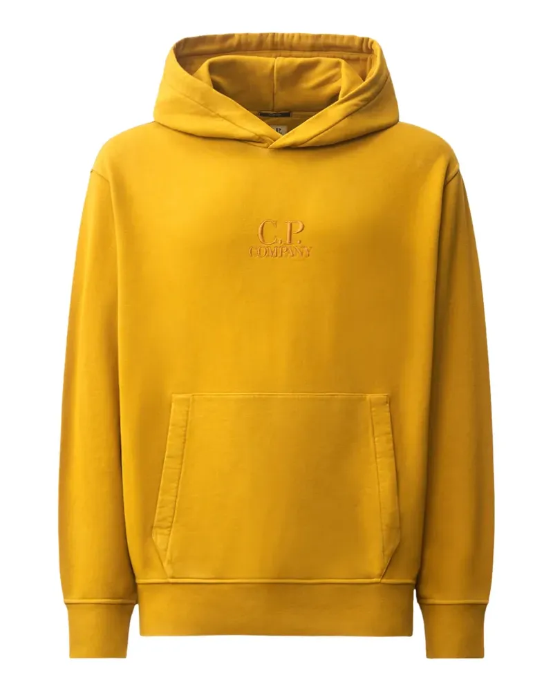C.P. Company brushed and emerized diagonal fleece hooded logo sweatshirt - Gelb Gelb
