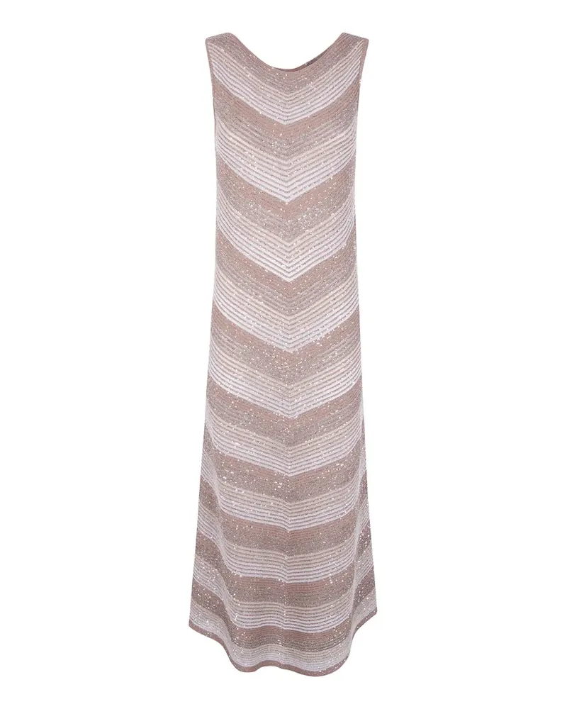 D.EXTERIOR striped sequin dress - Nude Nude