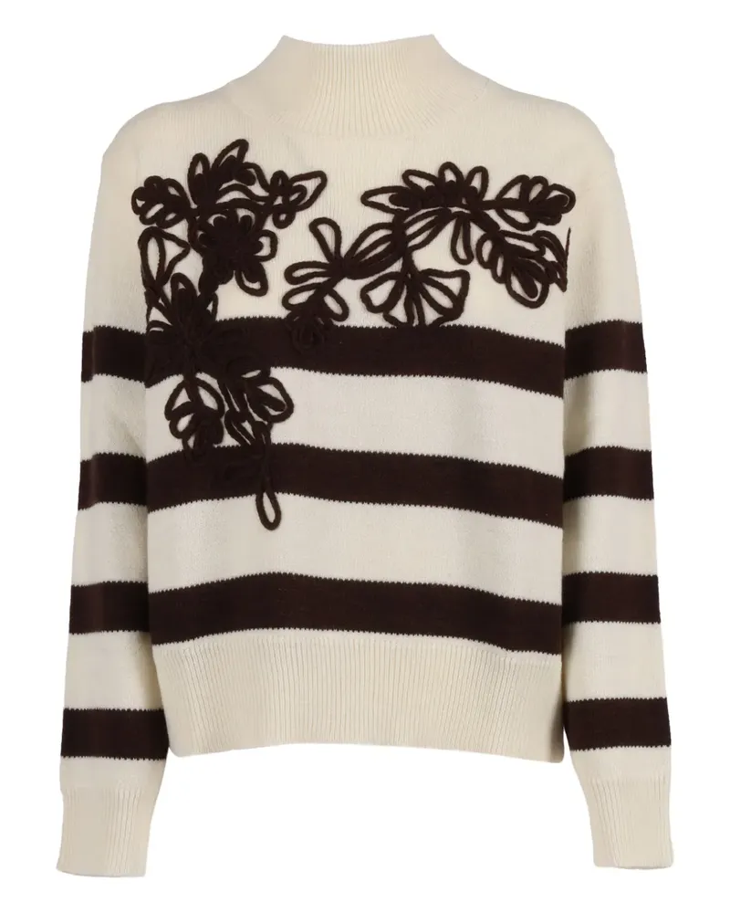 Ermanno Scervino striped embroidered sweater - Nude Nude
