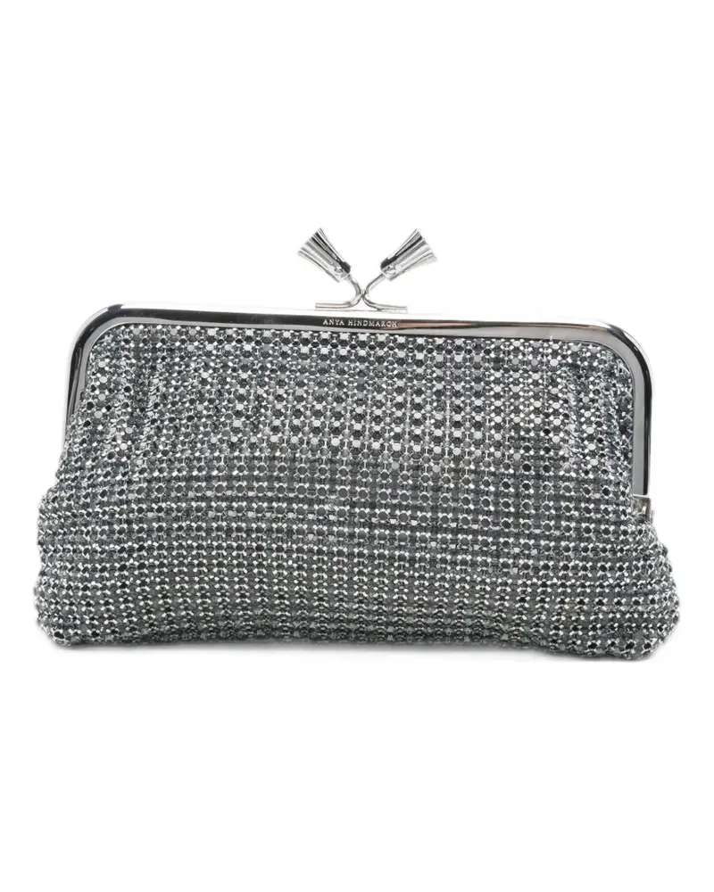 Anya Hindmarch Maud Clutch mit Kristallen - Silber Silber