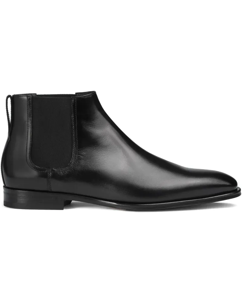 Doucal´s Knöchelhohe Lederstiefel - Schwarz Schwarz
