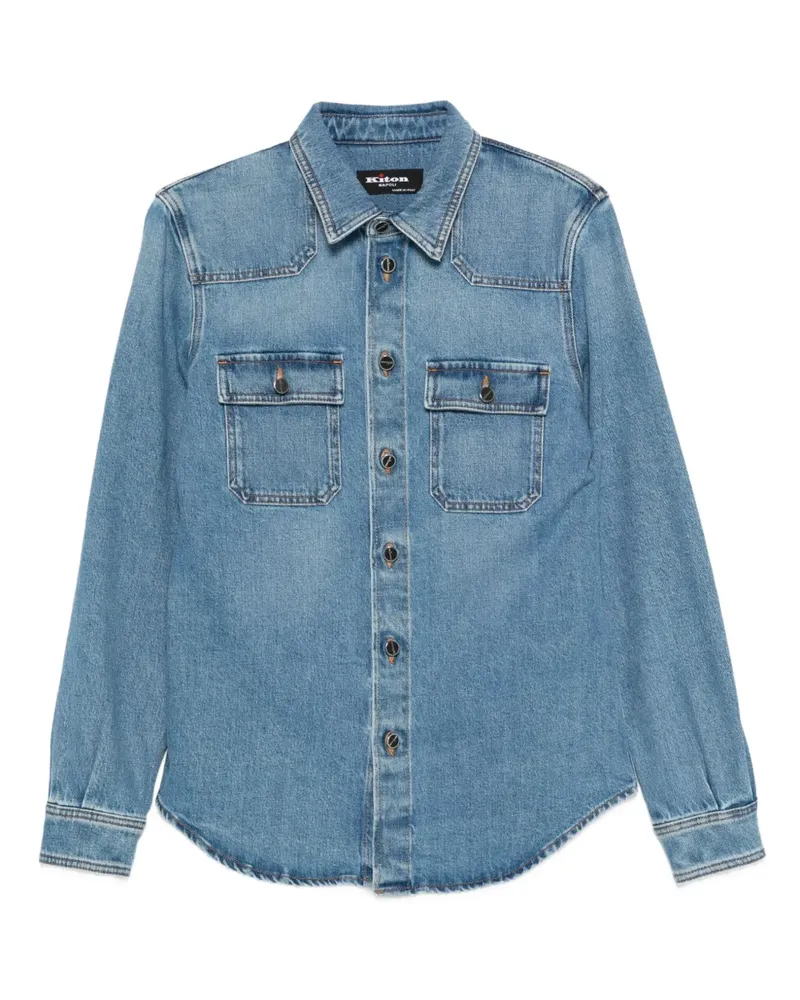 Kiton Hemdjacke mit Brusttaschen - Blau Blau