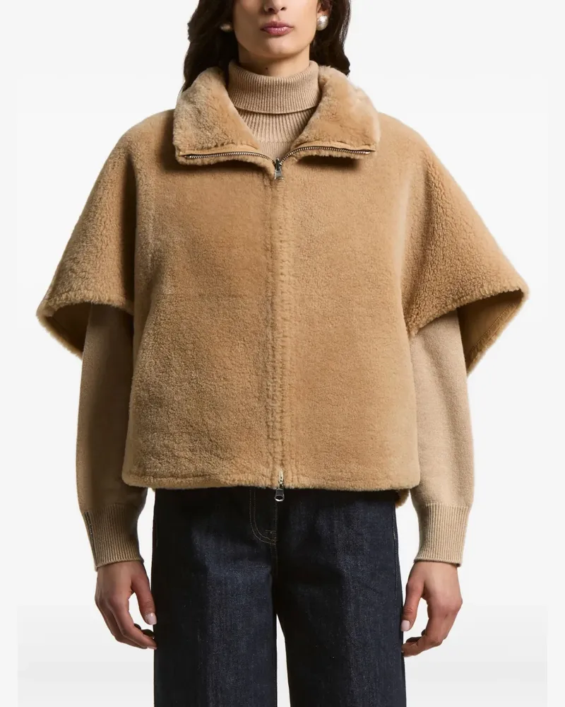 Peserico Reißverschluss-Cape mit Logo-Prägung - Nude Nude