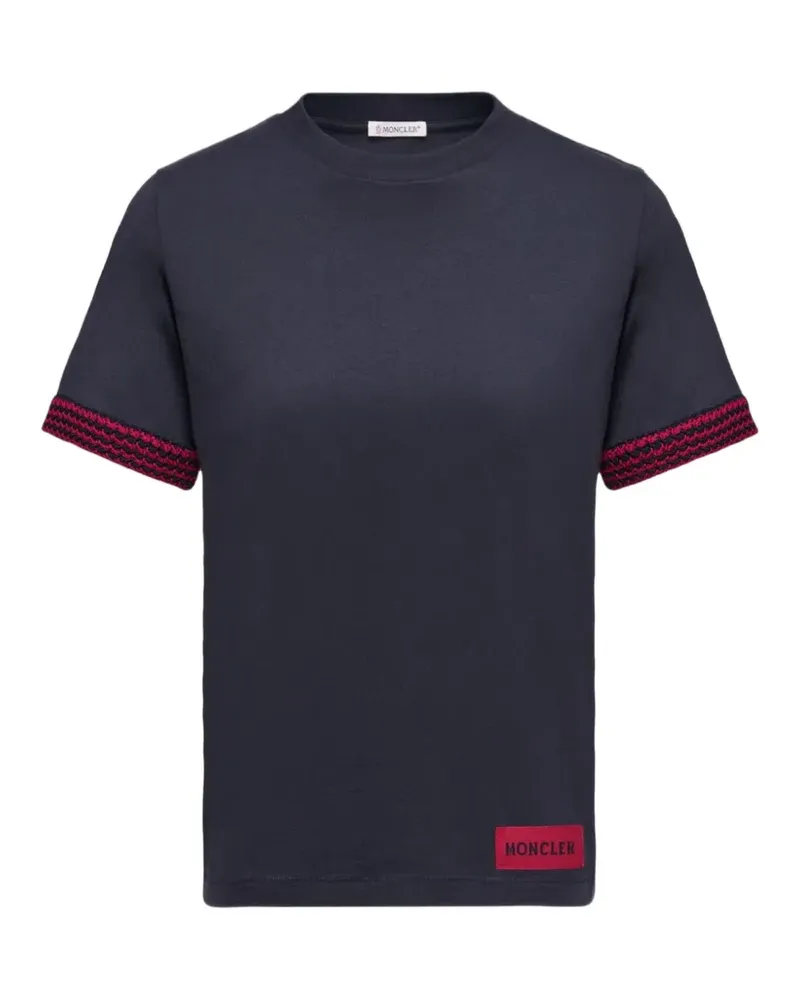 Moncler T-Shirt mit Kontrastdetails - Blau Blau
