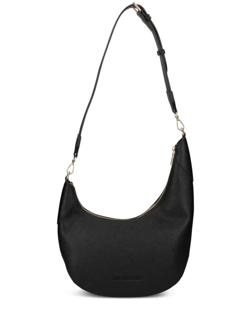 Moschino Schultertasche mit Logo-Schild - Schwarz Schwarz