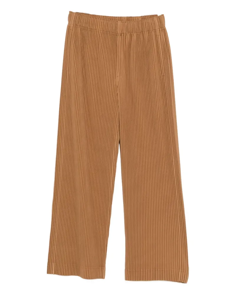 Issey Miyake plissé straight-leg trousers - Braun Braun